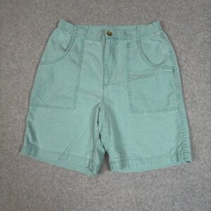 Orvis Women's Size 6 Linen Blend Shorts Teal Utility Casual Travel